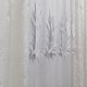 Fehér függöny szürke hímzett levelekkel, 600 x 260