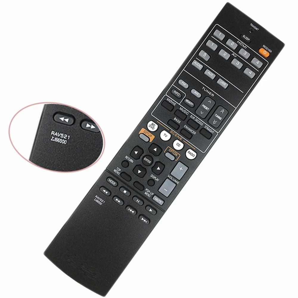 Nuovo RAV523 ZJ66520 Telecomando di ricambio RAV523-ZJ66520 Telecomando Per Yamaha AV Receiver RAV523 ZJ66520 AV Receiver HTR-2067 RX-V377 RAV523-ZJ66520 Remote Controller