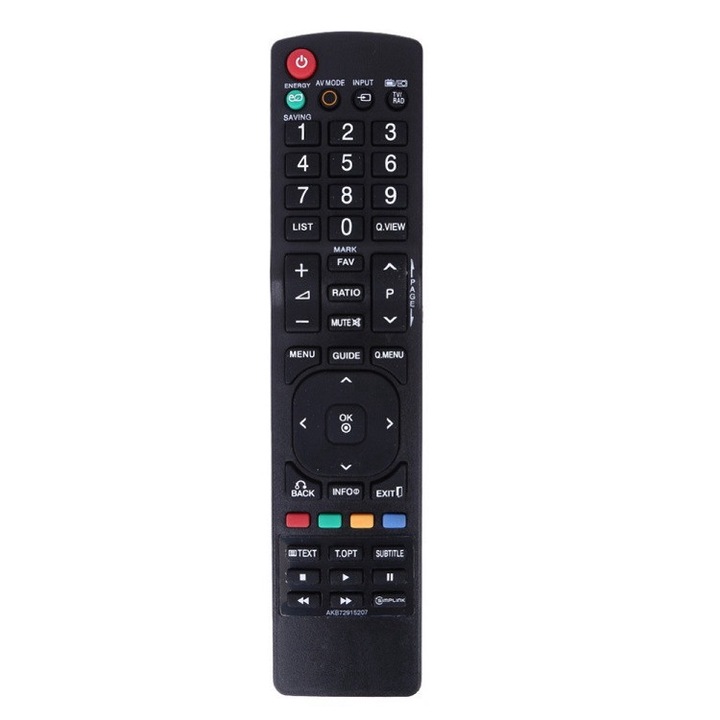 Univerzális TV távirányító, Kompatibilis LG-vel, Műanyag, Fekete