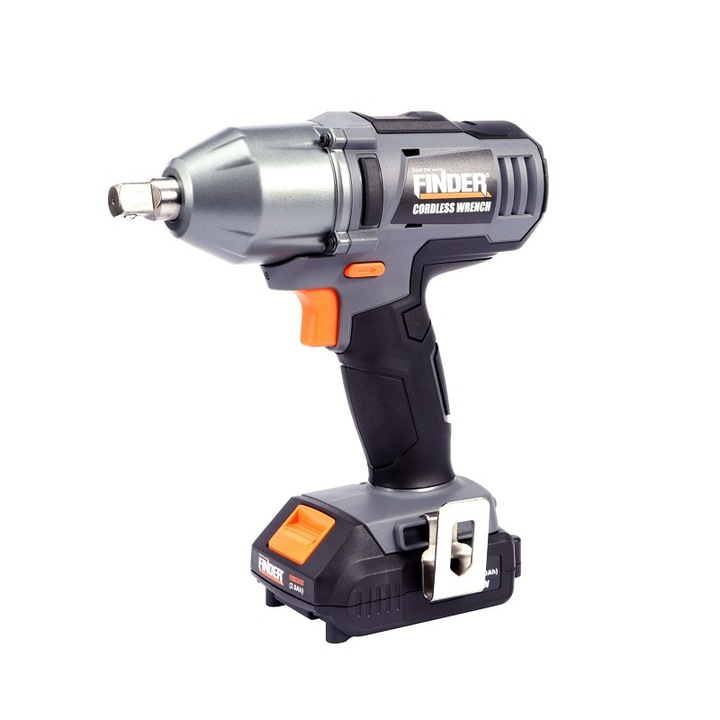 Masina de gaurit/insurubat, Finder, 20V, 2300 rpm, 2000 mAh, Negru/Argintiu