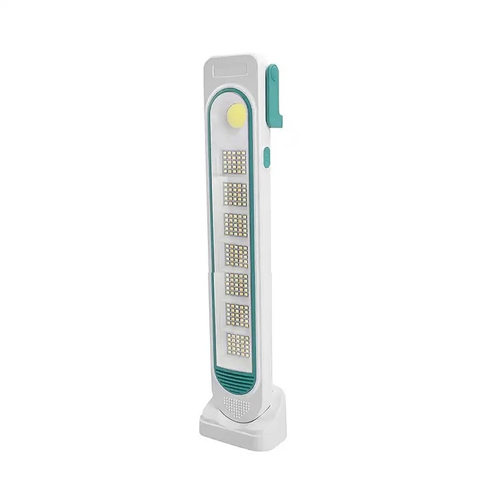 Акумулаторен LED авариен фенер със соларен панел, 3 нива на осветеност, 2600mAh, 43x9cm