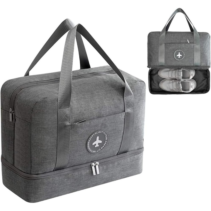 Ръчна чанта за пътуване или спорт, с отделение за обувки, водоустойчива, за пътуване, фитнес