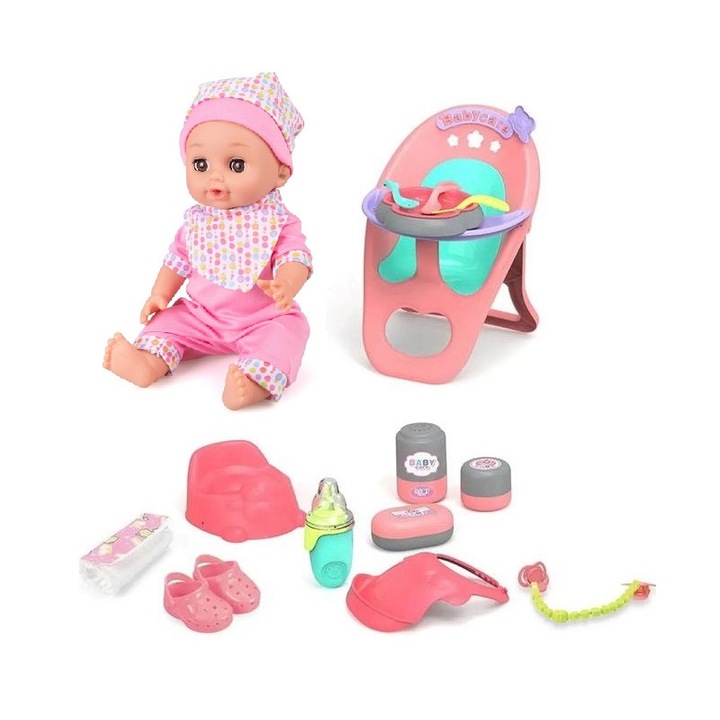 Комплект кукли с аксесоари Baby Care Пластмаса 3 години+