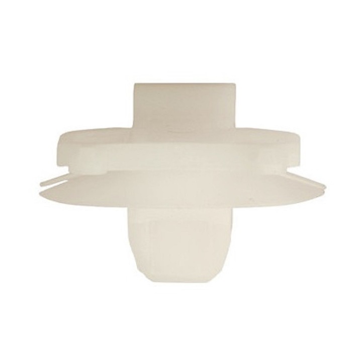 Set 6 clipsuri auto Restagraf, plastic, pentru fixare bandouri, alb