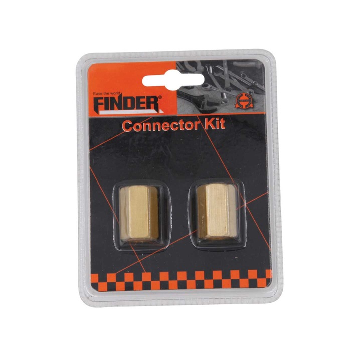 Set 2 conectori pentru compresor de aer, Finder, 1/4, Auriu