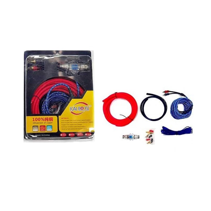 Kit de instalare amplificator auto, Plastic, Multicolor