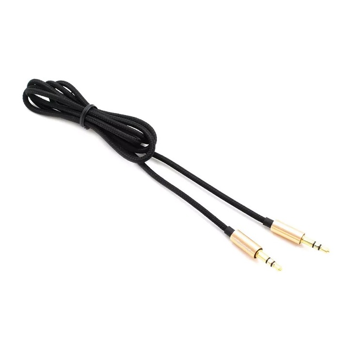 Cablu audio Awei, Jack 3.5mm, 1m, Negru