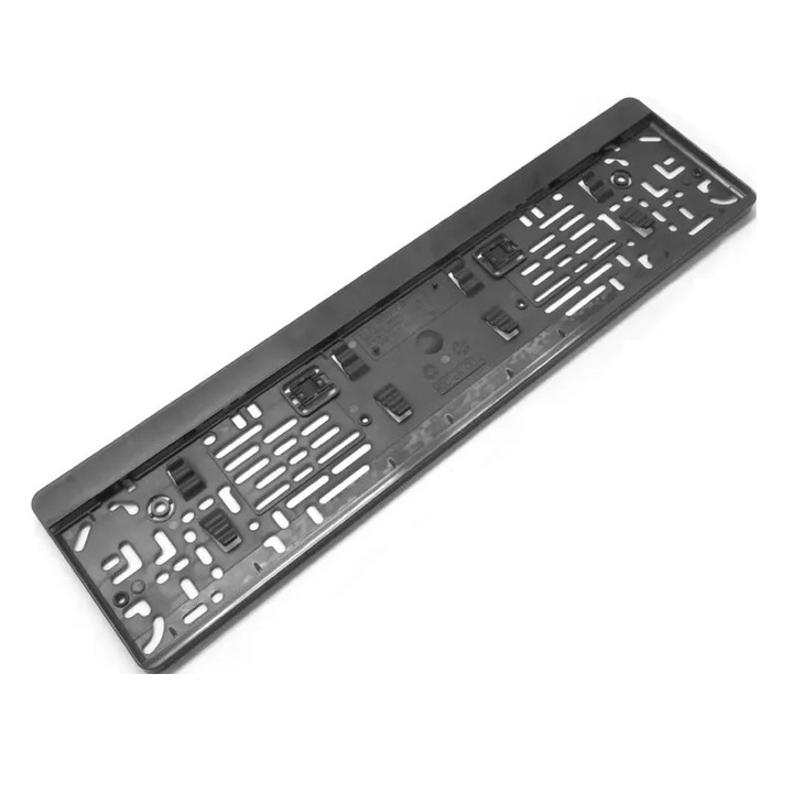 Suport numar inmatriculare, Plastic, 52x12cm, Negru
