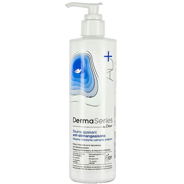 Балсам за тяло, Dove, DermaSeries, Хидратиращ ефект срещу суха кожа и раздразнения, с активатор на серемиди, 300 мл