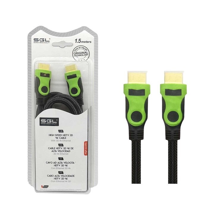 Cablu HDMI, Sgl, Plastic, Negru, 1.5m