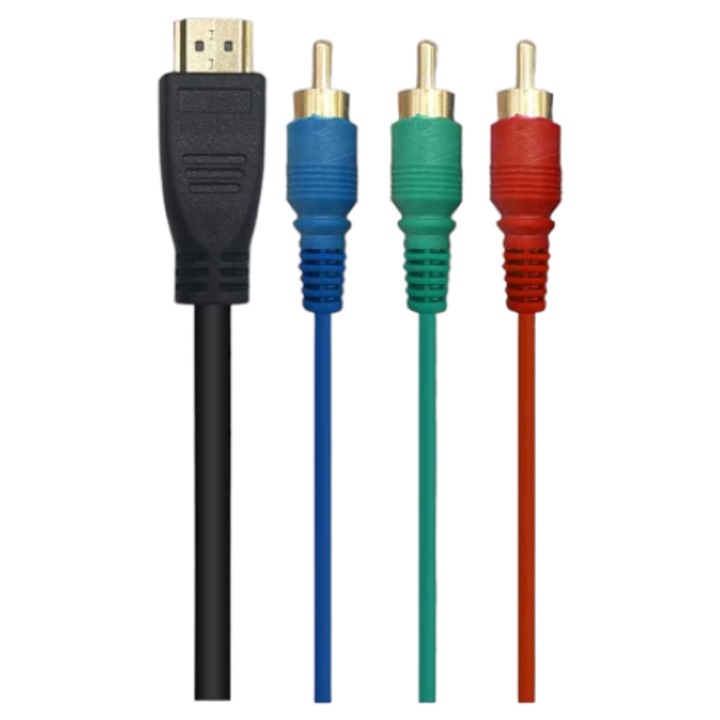 Cablu HDMI la RCA, Sgl, Armat, 1.5m, Negru