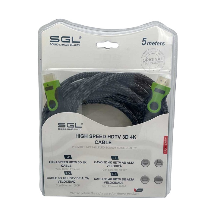Cablu HDMI, Sgl, 5 m, Negru