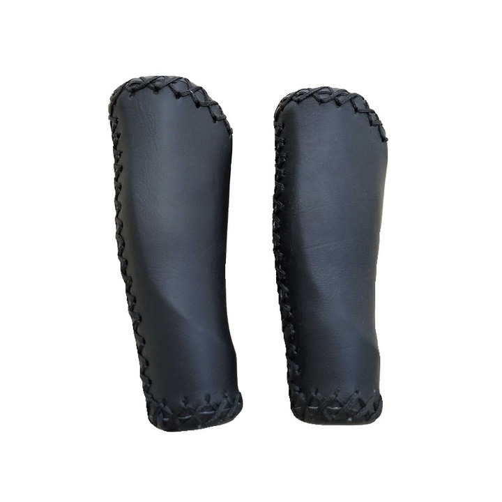 Set 2 huse pentru ghidon de bicicleta, Cauciuc, Negru