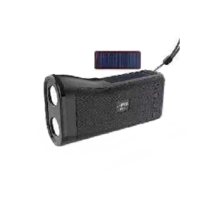 Boxa Portabila Bluetooth, Solar Panel, LED, 16x7.5x4.5cm, Negru
