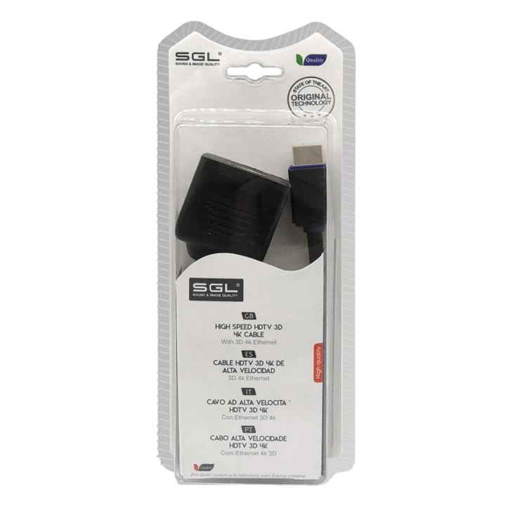 Splitter HDMI tata/2xHDMI mama, SGL, 25 cm, Negru