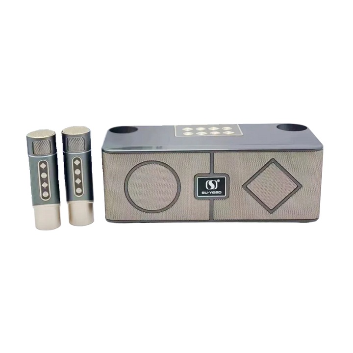 Boxa Portabila elSales, ELS-ZQS-8113, cu Bluetooth, Microfon, Telecomanda, USB, Lumini LED