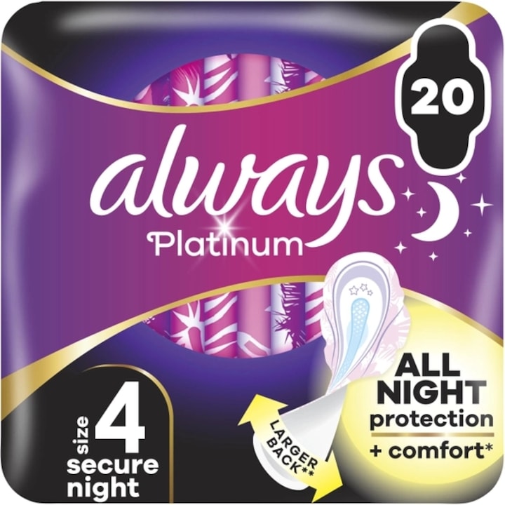 Always Platinum Secure Night szárnyas egészségügyi betét, 20db
