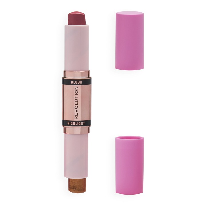 Стик с руж и илюминатор за лице, MAKE UP REVOLUTION, Розов, 4.3g