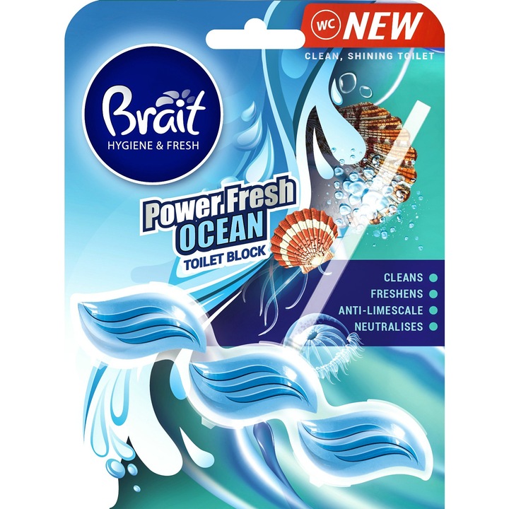 Odorizant toaleta DRAMERS Hygiene & Fresh, efect anti-calcar, parfum ocean, 39g