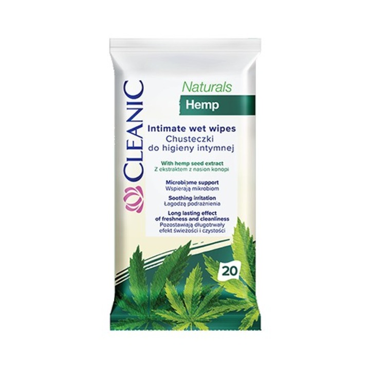 Servetele de igiena intima, Cleanic Naturals Hemp, 20 bucati