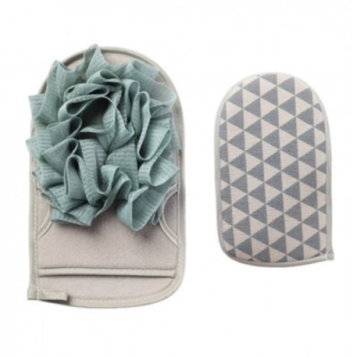 Két arcú fürdőkesztyű, Ecarla, zöld