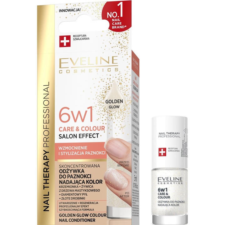 Tratament balsam de unghii Nail Therapy 6 in 1 Golden Glow