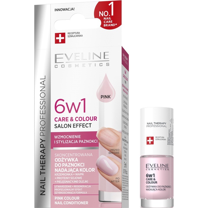 Tratament balsam de unghii Nail Therapy 6 in 1 Pink Eveline 5 ml