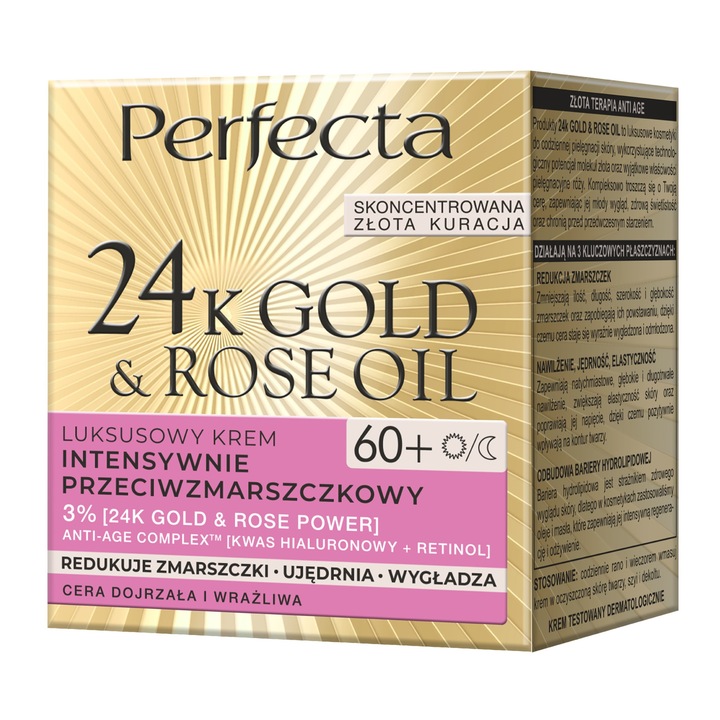Nappali/éjszakai ránctalanító krém, Perfecta, 60+, 50 ml