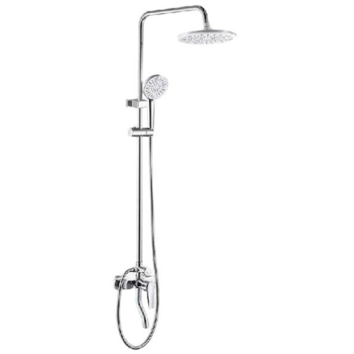 Coloana de dus cu baterie, Inox, 1.30m, Argintiu