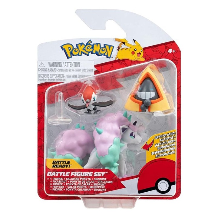 Figurina Pokémon Battle Set 3Pack Pikipek, Snorunt, Ponyta