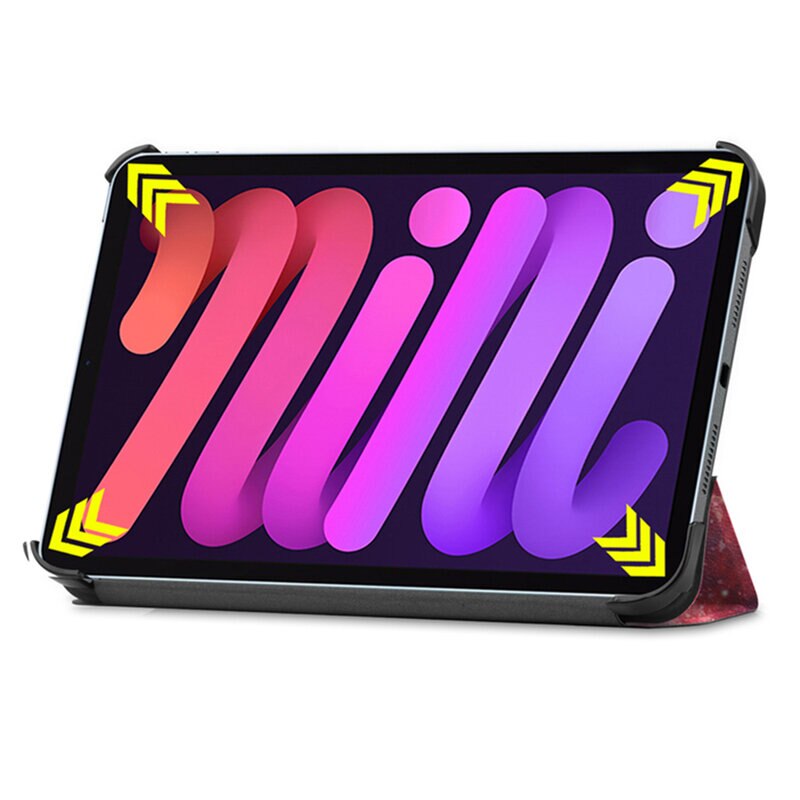 Husa tip carte pentru tableta Apple iPad Mini 6, 8.3 inch, piele ecologica, Urban Vibe, Multicolor
