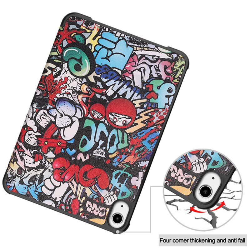 Husa tip carte pentru tableta Apple iPad Mini 6, 8.3 inch, piele ecologica, Urban Vibe, Multicolor