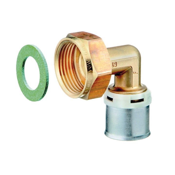 Cot sertizare cu etansare plata din alama, 16 mm, 1/2" FRANKISCHE, ALPEX-DUO