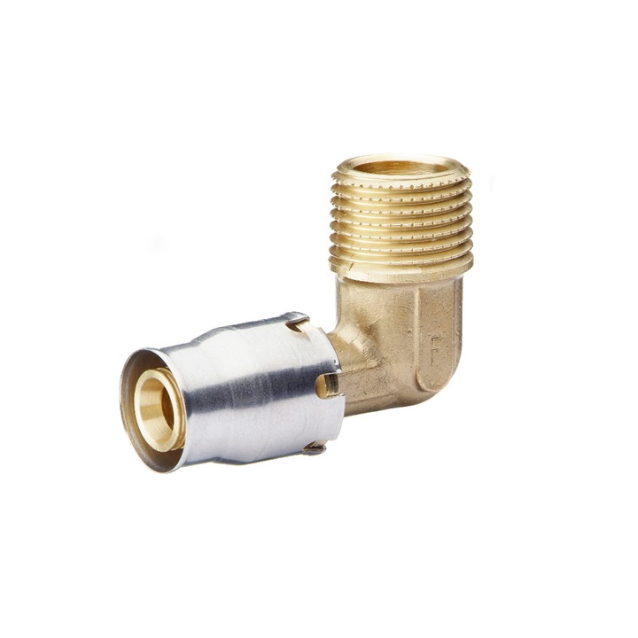 Cot prin impingere (Push-fit) la 90° filet exterior din alama 26 mm - 3/4" FE, FRANKISCHE - ALPEX-PLUS