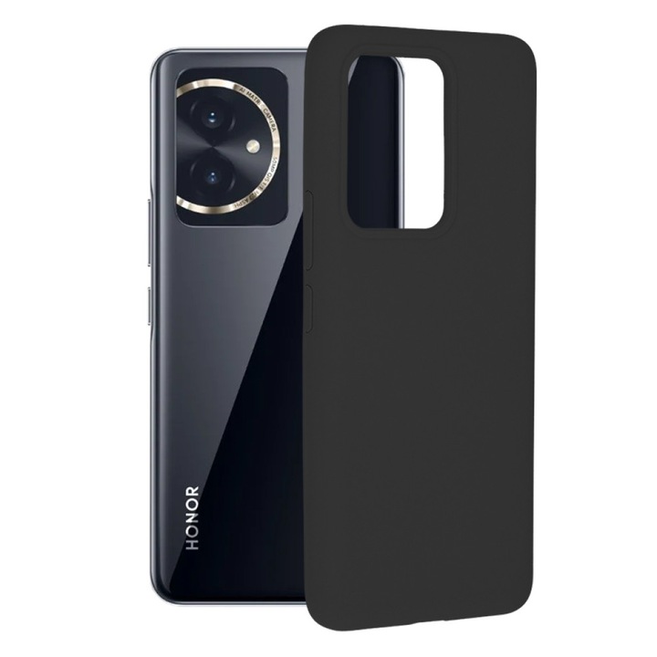 Съвместим калъф за телефон Honor 100, анти-пръстови отпечатъци, вътрешност от микрофибър, допълнителна професионална камера, черен
