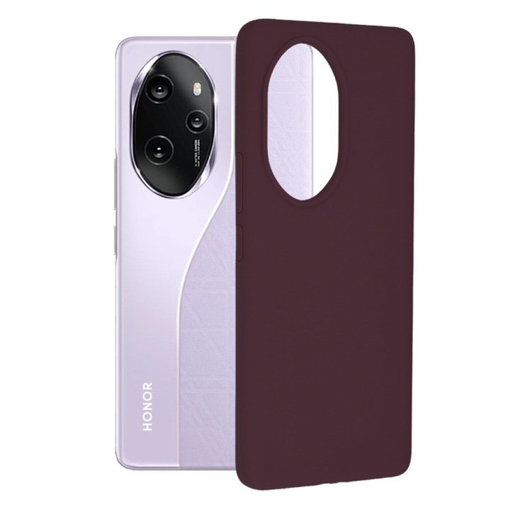 Съвместим калъф за телефон Honor 100 pro, защита срещу пръстови отпечатъци, вътрешност от микрофибър, допълнителна професионална камера, лилава слива