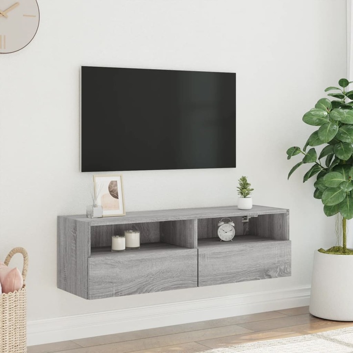 VidaXL szürke sonoma színű szerelt fa TV-szekrény 100 x 30 x 30 cm (836892)