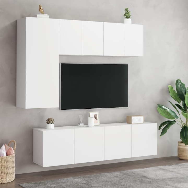 VidaXL 2 db fehér falra szerelhető TV-szekrény 60 x 30 x 41 cm (836939)