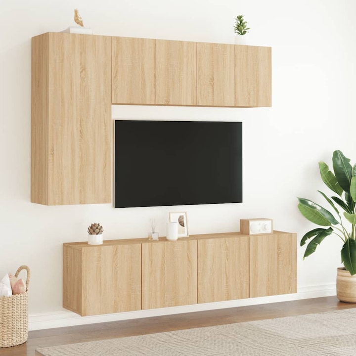 VidaXL 2 db sonoma tölgy színű fali TV-szekrény 60 x 30 x 41 cm (836943)