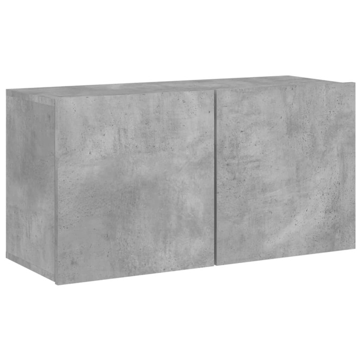 Comoda TV de perete vidaXL, gri beton, 80x30x41 cm, 12.5 Kg