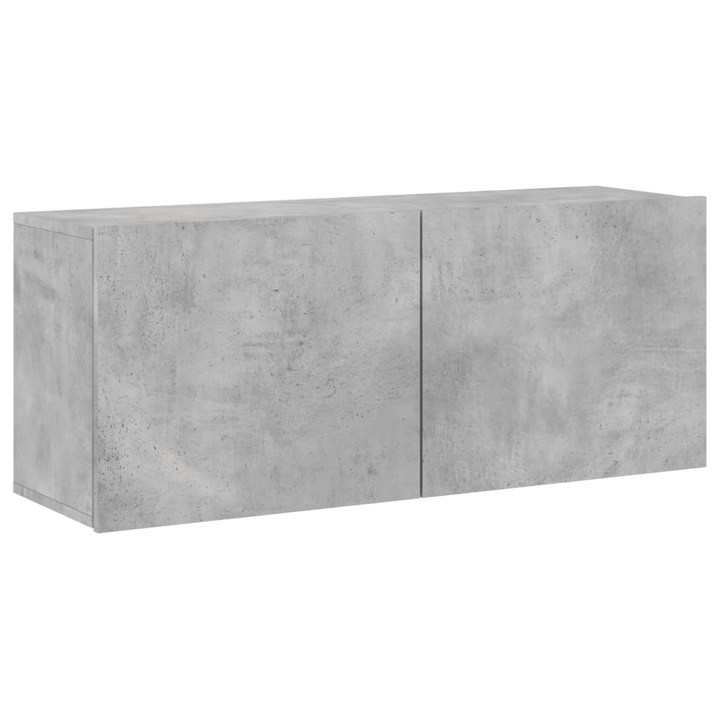 Comoda TV de perete vidaXL, gri beton, 100x30x41 cm, 15 Kg