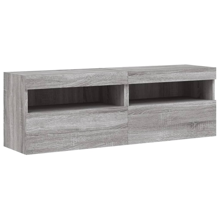 VidaXL 2 db szürke sonoma fali TV-szekrény LED-ekkel 60x30x40 cm (837194)