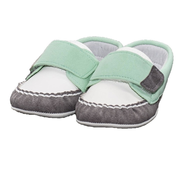 Botosei, Funny Baby, baieti, piele ecologica, cu scai, 1759, Verde