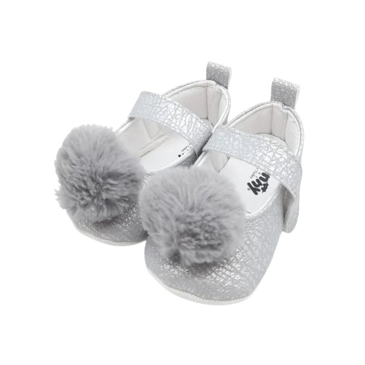 Botosei, Funny Baby, fete, piele ecologica, cu catarama, 1801, Gri