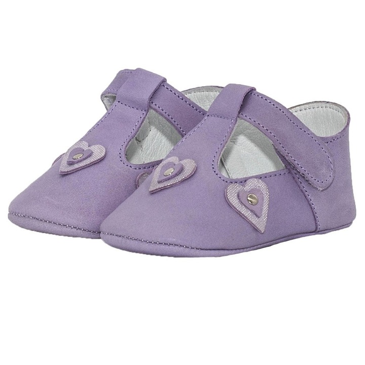 Botosei, Funny Baby, fete, piele naturala, cu scai, 4028, Mov