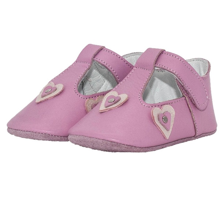 Botosei, Funny Baby, fete, piele naturala, cu scai, 4028, Roz