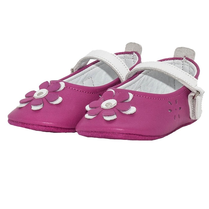 Botosei, Funny Baby, fete, piele naturala, cu scai, 4016, Fucsia