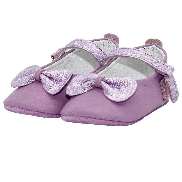 Botosei, Funny Baby, fete, piele naturala, cu scai, 4033, Mov