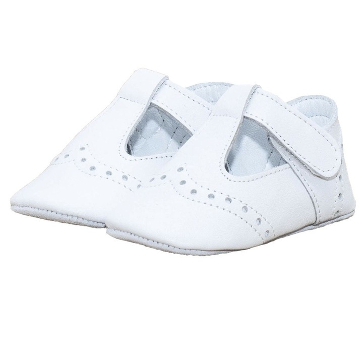 Botosei, Funny Baby, baieti, piele naturala, cu scai, 4000, Alb, 18 EU