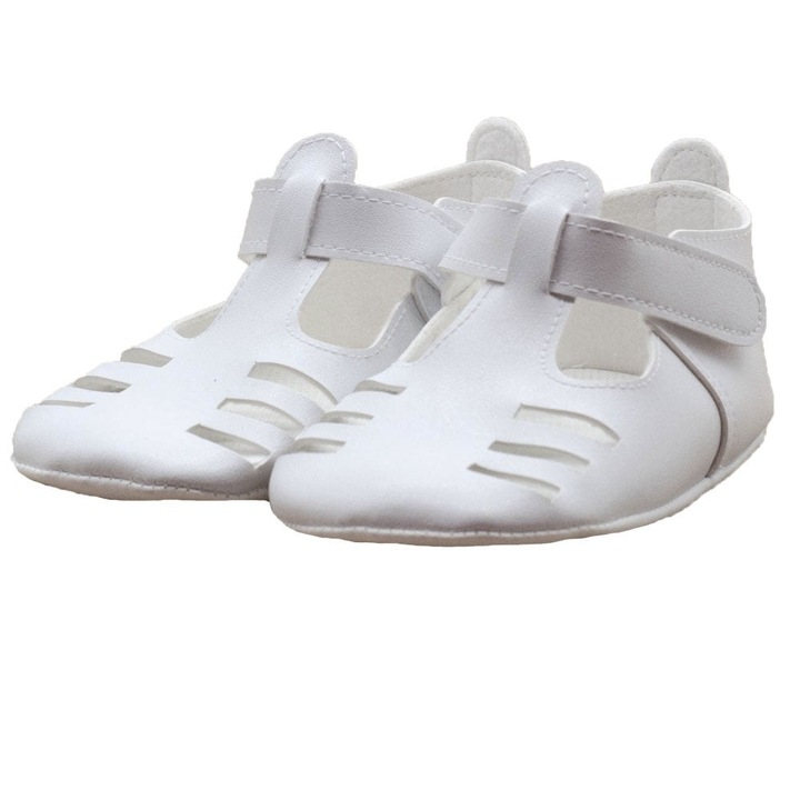 Botosei, Funny Baby, baieti, piele ecologica, cu scai, 1292, Alb